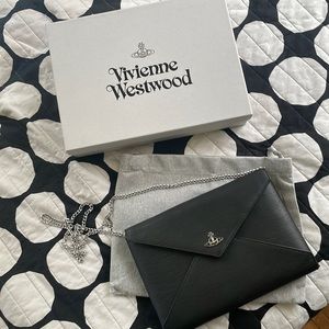 Vivienne Westwood Vegan Leather envelope clutch with chain